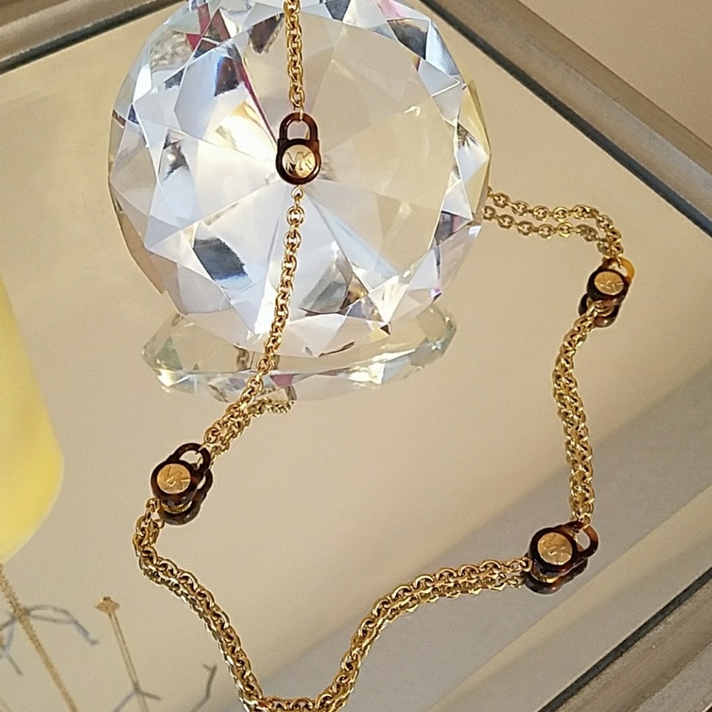 NWOT Michael Kors Tortoise Padlock Necklace